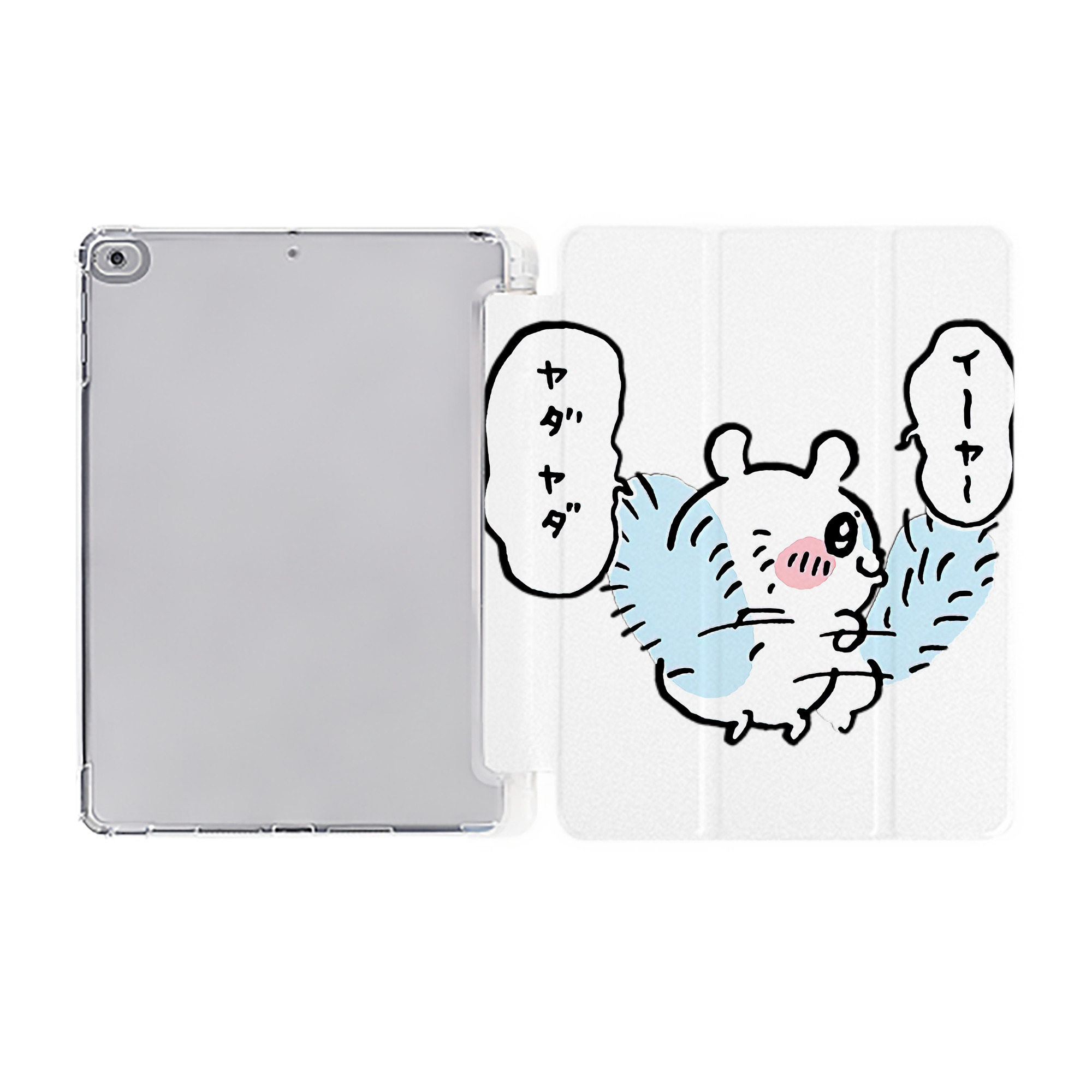 （画像用） ちいかわ モモンガ Chii-kawa Momonga IPad ケース ペン収納付き 三つ折りスタンド PUレザー×シリコン 対応機種9.5/10.5/10.9インチ